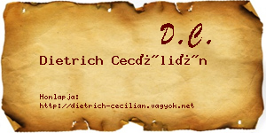Dietrich Cecílián névjegykártya